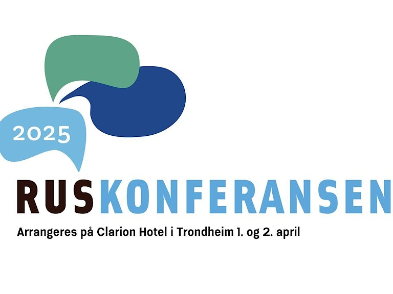 Bilde av logoen for Ruskonferansen, med en tekst som sier "Arrangeres 1. og 2. april på Clarion Hotel i Trondheim".