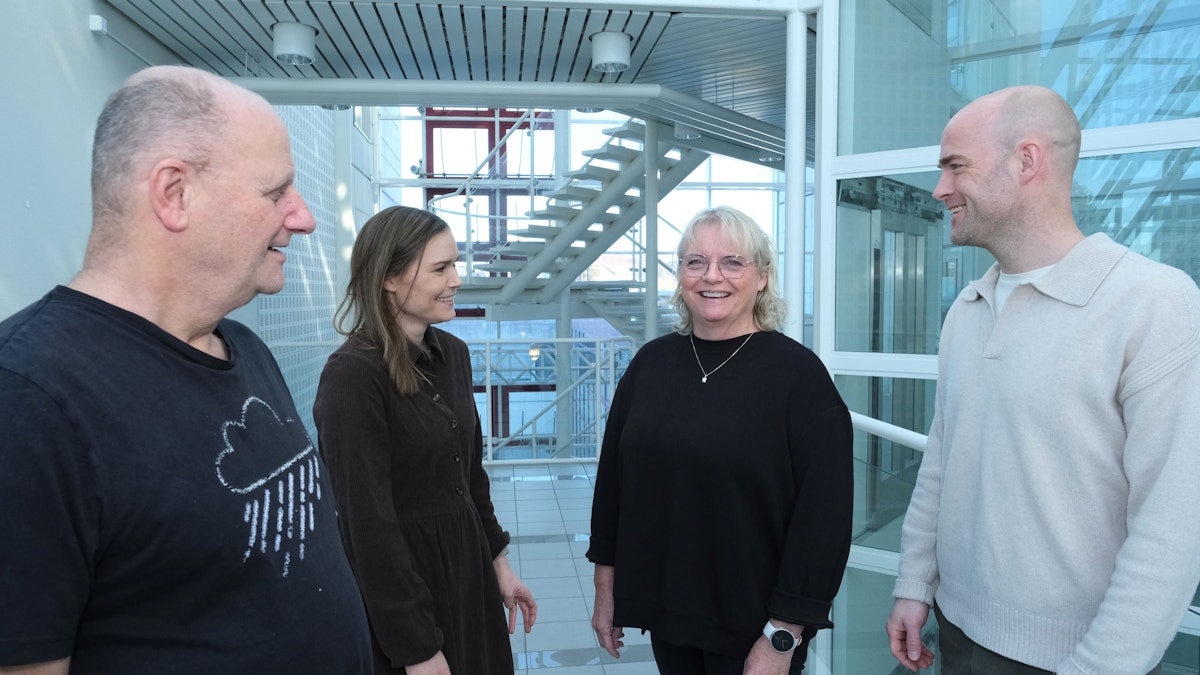 Bilde av Helge Bjørnsen (t.v.), Mari Finstad Evenby, Mette Erika Harviken og Runar Eikenes i KORUS øst.
