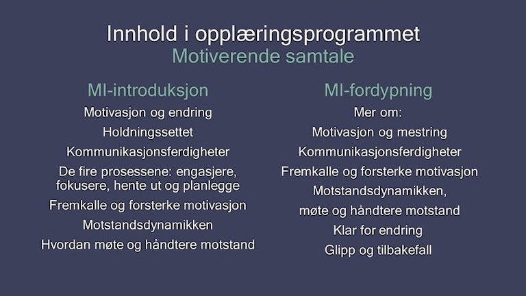 Bilde med innhold på kurset